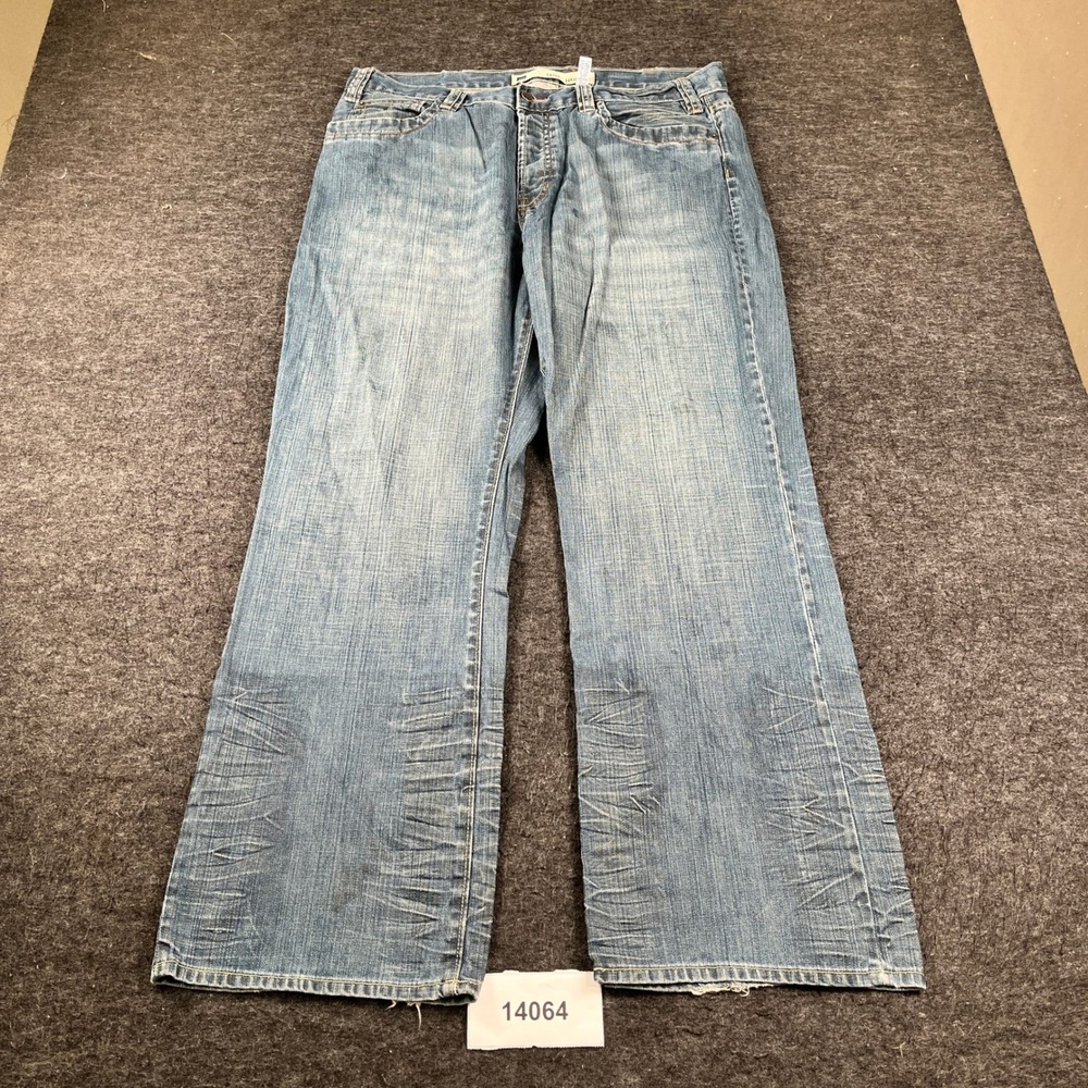 Gap Bootcut Leg Jeans Mens 38x32 Blue Whiskering Denim Cotton Casual Regular Fit